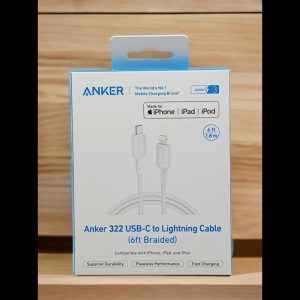 Anker 322 USB-C to Lightning CABLE (6FT Braided) White