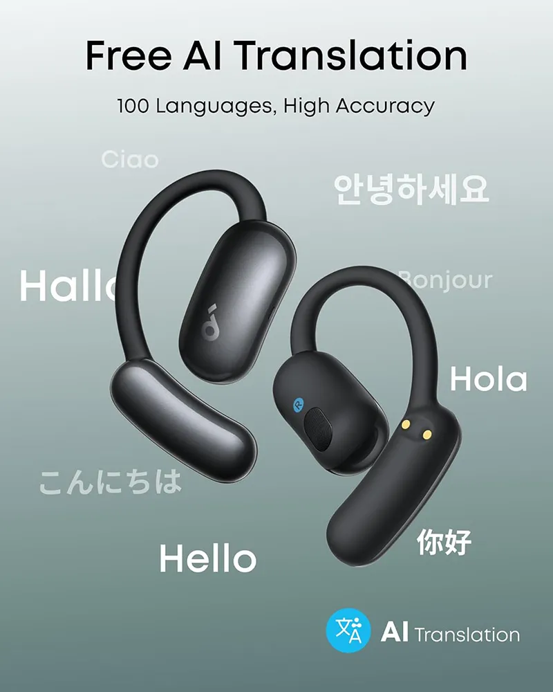 Anker Soundcore Aerofit 2 Ai Assistant Open-Ear Wireless Earbuds –Black
