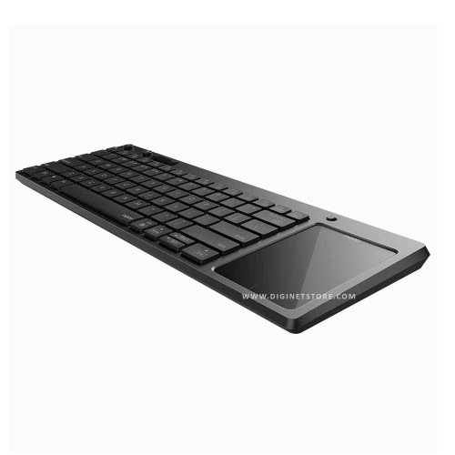 Rapoo K2800 Wireless Touch Keyboard US_BLACK Integrated Multi-Touch Pad, 2.4 GHz USB Nano Receiver, Sealed Anti-Oxidation Membrane, 86-Key US QWERTY, 4