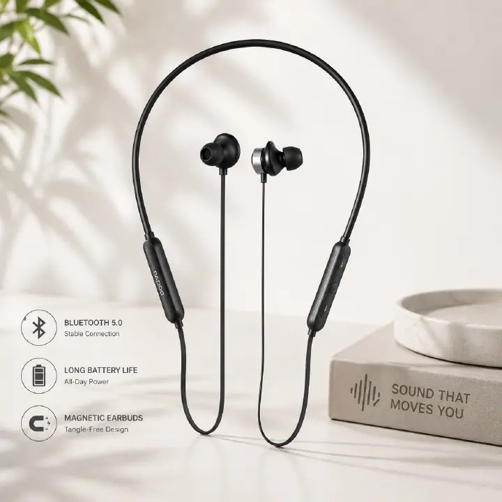 Rapoo S120 Black Neckband Earphones